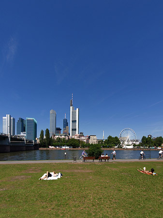 Foto Skyline von Frankfurt mit Sachsenhausener Ufer