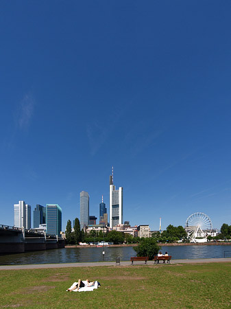 Fotos Skyline von Frankfurt mit Sachsenhausener Ufer